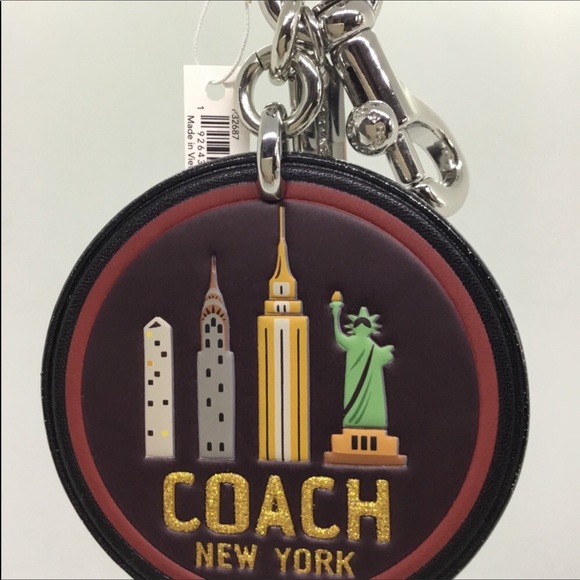 Coach Accessories Coach Leather New York Skyline Bag Charm Key Ring